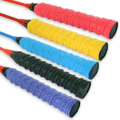 Produktbild von Set aus 5 Tennis-Griffbändern schwarz