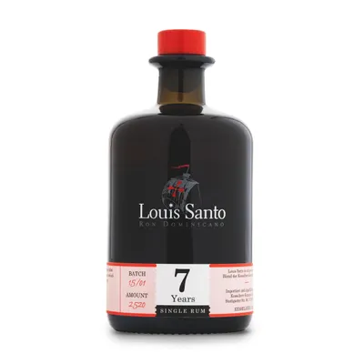 Produktbild von Louis Santo Premium Single Rum 7 Jahre | Aus Zuckerrohrsaft | Im EX-Bourbon Holzfass gereift | Ideal als Geschenk | 40% Vol. | 0,5l