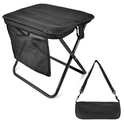 Image de Tabouret pliable avec poches latérales, idéal pour une utilisation en extérieur