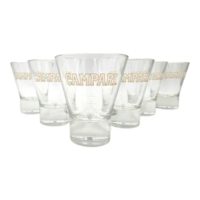 Produktbild von Campari Glas geeicht 2 & 4cl | oben breiter, elegantes Mix- und Trinkglas für Aperitifs, Cocktails & Spirituosen | Präzise Messung, Barzubehör