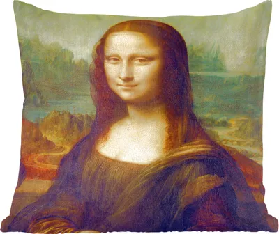 Produktbild von MuchoWow® Zierkissen Sofakissen Wohnzimmer Dekokissen 60x60 cm Mona Lisa - Leonardo da Vinci - Sitzfläche - Foto Polster