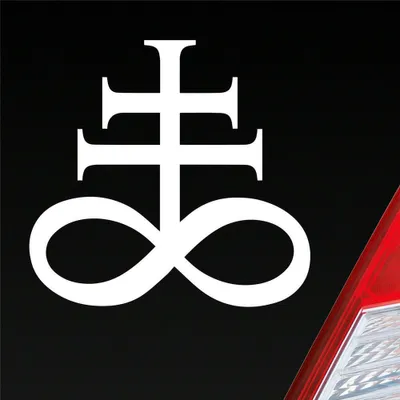 Produktbild von Auto Aufkleber Church of Satan Kirche Satans Zeichen 10x10 cm Weiss Glanz Sticker Heckscheibenaufkleber