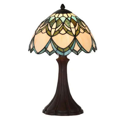 Obrázok produktu pre LumiLamp 5LL-6334 Tiffany stolová lampa Béžová Ø 25x42 cm E14-max 1x40W