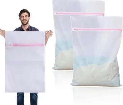 Produktbild von 2 Stück Wäschenetz Groß, überdimensioniert Wäschebeutel 90 x 90 cm, XXL, Wäschenetz für Waschmaschine, Wäschesack kann verwendet werden