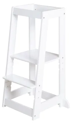 Produktbild von roba Lernturm 'Monti Step' nach Montessori - Sicherer Tritthocker für Kinder - Ideal als Küchenhelfer - Bis 80 kg belastbar - Holz - Weiß