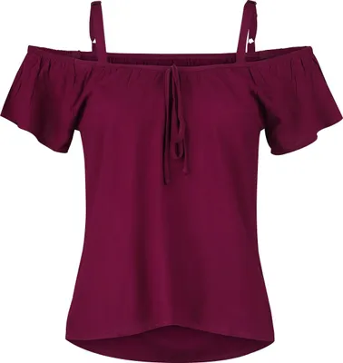 Produktbild von RED by EMP Damen bordeaux-rotes T-Shirt im angesagten Cold-Shoulder Style L