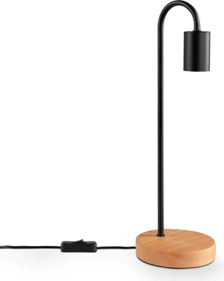 Produktbild von Tischlampe Nachttischlampe E14 Stehlampe Minimalistisch Skandi E27 Holz Fuß