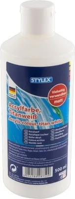 Produktbild von Stylex 28750 Acrylfarbe 500 ml Flasche titanweiß matt
