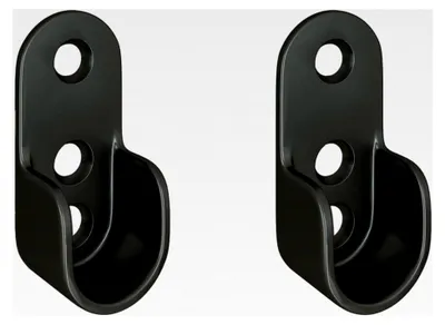 Produktbild von Wandhalterung für Kleiderstangen, 1 Paar, Schwarz, Metall