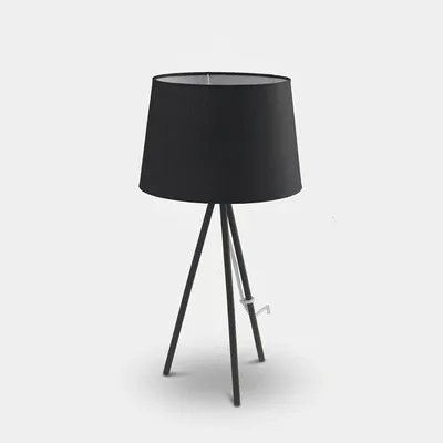 Produktbild von Tischlampe aus Metall und Baumwolle Marilyn - Schwarz