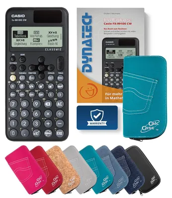 Produktbild von Casio FX-991 DE CW Taschenrechner mit Schutztasche türkis & Fachbuch