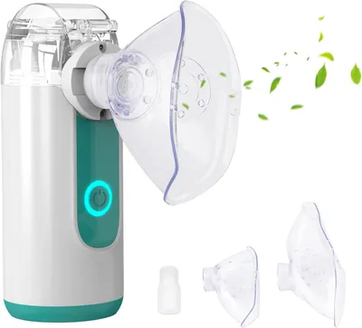 Produktbild von Inhalationsgerät für Kinder und Erwachsene, Inhalator Baby, tragbarer Vernebler, Mesh-Inhalator mit Maske und Mundstück, sehr leiser Inhalator
