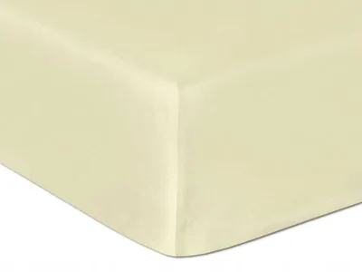 Produktbild von MATERACE Z GÓR Satin Bettlaken mit Gummizug, Cremefarben, 140x200 cm