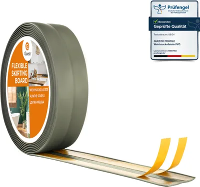 Obrázek produktu pro QUEST Podlahové lišty PVC 30x30mm, 5m, Samolepicí dokončovací lišta, dekorační, pro všechny typy povrchů, olivový