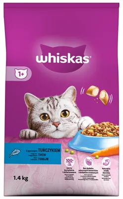Zdjęcie produktu dla Whiskas 1+ Sucha karma z tuńczykiem 1,4 kg