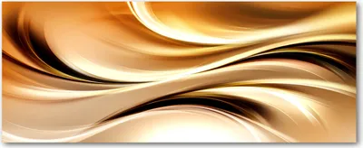 Produktbild von Tulup® Glas-Bild Wandbild aus Glas - 125x50 - Wandkunst - Wandbild hinter gehärtetem Sicherheitsglas - Dekorative Wand für Küche & Wohnzimmer  - Kunst: modern & klassisch - Abstrakte Wellen - Gold