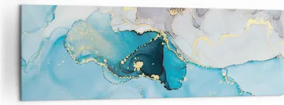 Produktbild von Bild auf Leinwand - Leinwandbild - Einteilig - Marmor Modern Blau - 160x50cm - Wand Bild - Wanddeko - Wandbilder - Leinwanddruck - Bilder - Wanddekoration - Leinwand bilder - Wandbild - AB160x50-4792