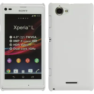 Produktbild von PhoneNatic Case kompatibel mit Sony Xperia L - Hülle weiß gummiert Hard-case + 2 Schutzfolien