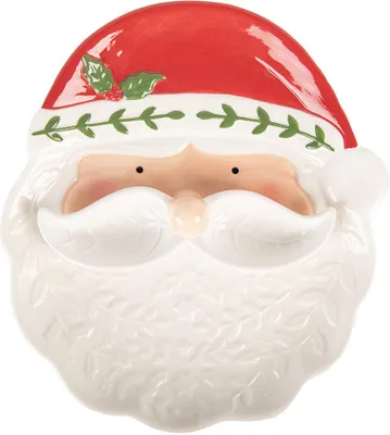 Immagine prodotto di Clayre & Eef Ciotola per decorazioni Babbo Natale 29x26x5 cm in Vetroceramica bianca