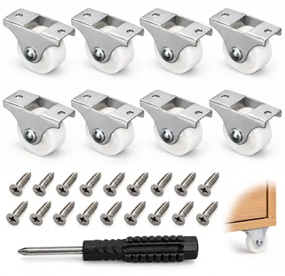 Imagen del producto de Ruedas para muebles, 25 mm, de goma, juego de 8 unidades, para armarios y estanterías