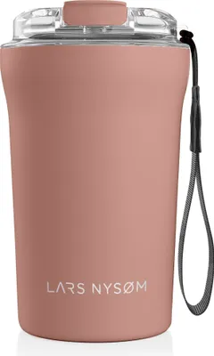 Produktbild von LARS NYSØM Thermo Kaffeebecher-to-go mit Trageschlaufe & Tritan Deckel | BPA-freier Travel Mug 0,38 Liter mit Isolierung  (Nude, 380ml)