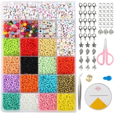 Produktbild von Kunststoffkralen DIY-Set - 200 Stück, 3 mm, farbig, für Armbänder, Ketten und Bastelprojekte (ideal für Kinder, Freundschaftsarmbänder)