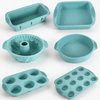 Produktbild von 6-in-1 Silikon Backform Set - Hitzebeständige und Antihaft Backzubehör