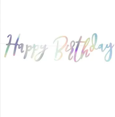 Produktbild von Girlande Happy Birthday irisierend