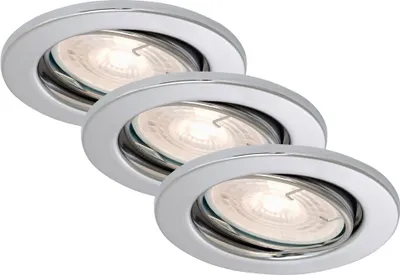 Produktbild von Di-Ka LED Einbauleuchte Dimm 3er Set chrom Ø 8,6 cm GU10 5,5 W