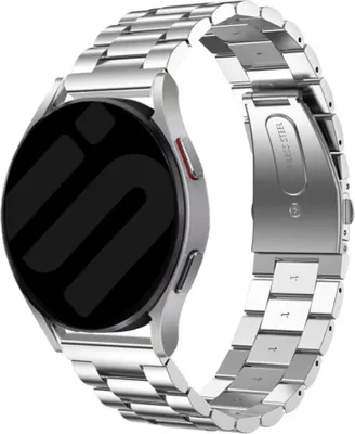 Produktbild von Strap-it Stahlarmband - Kompatibel mit Samsung Galaxy Watch Armband 42mm Ersatzarmband Edelstahl - Faltschließe - Hochwertiges Material - für Smartwatch 20mm Armband Silber