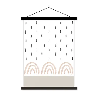 Produktbild von MuchoWow® Textilposter Regenbogen - Pastell - Regen 60x80 cm mit schwarzem Rahmen - Plakathalter