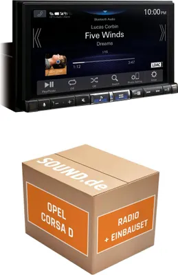 Produktbild von Autoradio Einbaupaket Alpine iLX-705D passend für Opel Corsa D Matt-Chrom | Wireless Apple CarPlay Wireless Android Auto