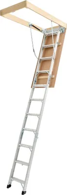 Produktbild von Dachbodentreppe Aluminium - Speichertreppe 170 kg - Bodentreppe 3-3,13 m - Leichte Dachbodenleiter
