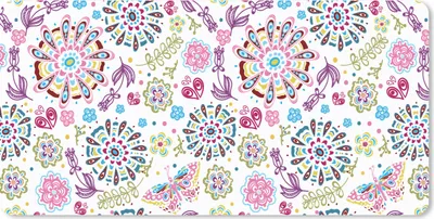 Produktbild von MuchoWow® Schreibtischunterlage Regenbogen - Blumen - Schmetterling - Design 80x40 cm - XXL Mauspad - Gaming Mauspad