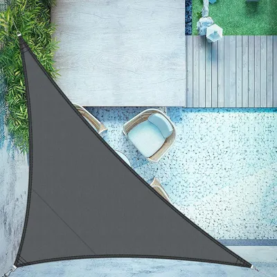 Produktbild von Sonnensegel Dreieckig 5x5x7m Wasserdicht Anthrazit PES Polyester 95% UV-Schutz