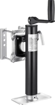 Zdjęcie produktu dla Podnośnik do przyczep SucceBuy, obciążenie dynamiczne 2000 funtów, wytrzymały przegub obrotowy, skok 10", przykręcany do przyczep kempingowych, konnych, użytkowych i jachtowych