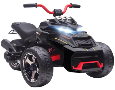 Image de Quad šŠlectrique enfants voiture šŠlectrique enfants 12V 3 roues 2 moteurs lecteur MP3, klaxon, 2 vitesses 3-5 km/h noir