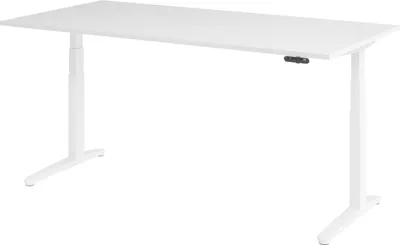 Produktbild von bümö Schreibtisch elektrisch XBHM - Nachbildung: Weiß, Größe:  200 x 100 cm, Gestell: Weiß