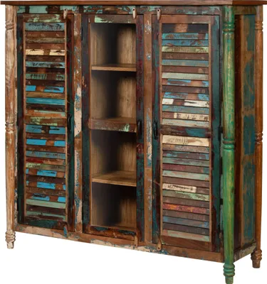 Produktbild von MASSIVMOEBEL24 Highboard Altholz 155x45x150 mehrfarbig lackiert FABLE #37