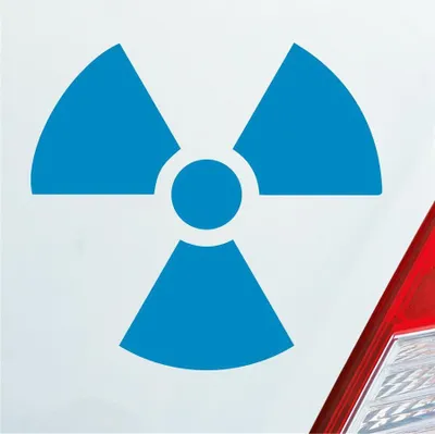 Produktbild von Auto Aufkleber Atom Radioaktivität Atomkraft Nuklear 10x10 cm Hellblau Sticker Heckscheibenaufkleber