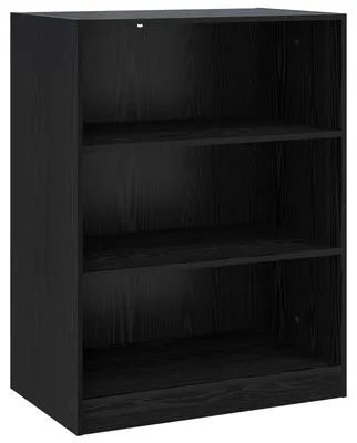 Immagine prodotto di Armadio nero con finitura effetto legno di quercia, dimensioni 77 x 48 x 102 cm, realizzato in pannello di particelle