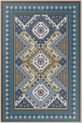 Produktbild von Marokkanische geometrische Muster Ornamente – Vinylteppich – 150x225 cm – Indoor Teppich – Flur – Pflegeleicht – Modern