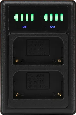 Zdjęcie produktu dla Podwójna szybka ładowarka Wyświetlacz LCD Akumulator do kamery FENPF550/FM50/FM500H