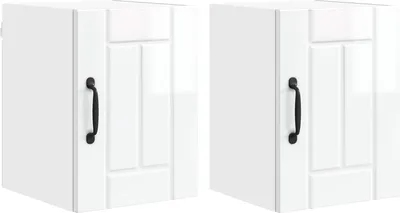 Image de Meuble mural LUCCA 2 pcs Blanc brillant 30 x 31 x 40 cm