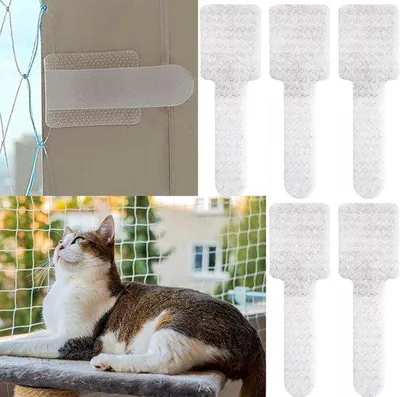 Image de Filet de sécurité autocollant en 50 pièces - Système de sécurité extérieur pour balcons - Sans perçage - Facile à installer - Universel pour la sécurité des balcons et des fenêtres
