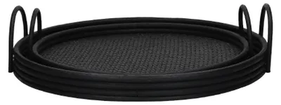 Productafbeelding van Pomax Hamadas set van 2 serveerplanken, zwart, Ø 39/45 x H 2,7/3,5 cm