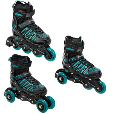 Produktbild von 3in1 Inlineskates Rollschuhe Triskates Raven Vella Black/Mint 40-43 verstellbar