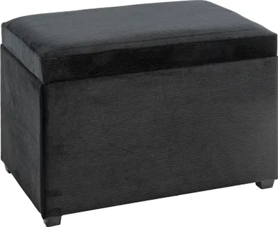 Produktbild von HAKU Sitztruhe schwarz - MDF, Textilgewebe Cord, B/H/T: 58x42x39 cm