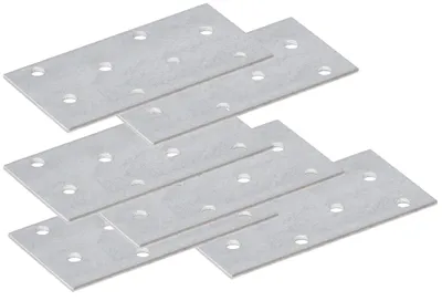 Productafbeelding van KOTARBAU Geperforeerde platen 76 x 40 mm, verzinkt zilver, platte verbinder, houten connector voor binnen - buiten, gatenplaat, stalen connector, gatplaat, plat ijzer (25)