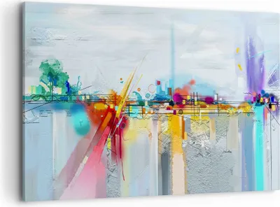 Produktbild von Bild auf Leinwand - Leinwandbild - Abstraktion modern - 120x80cm - Wand Bild - Wanddeko - Leinwanddruck - Bilder - Kunstdruck - Wanddekoration - Leinwand bilder - Wandkunst - AA120x80-4028